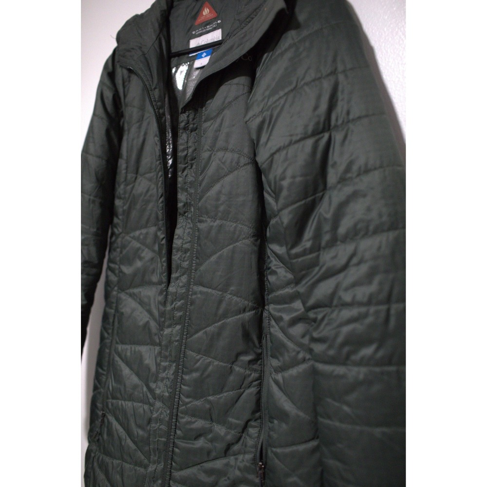 Columbia Mens Small Green Insulated Quilted Puffer Jacket Hooded - Picture 2 of 7